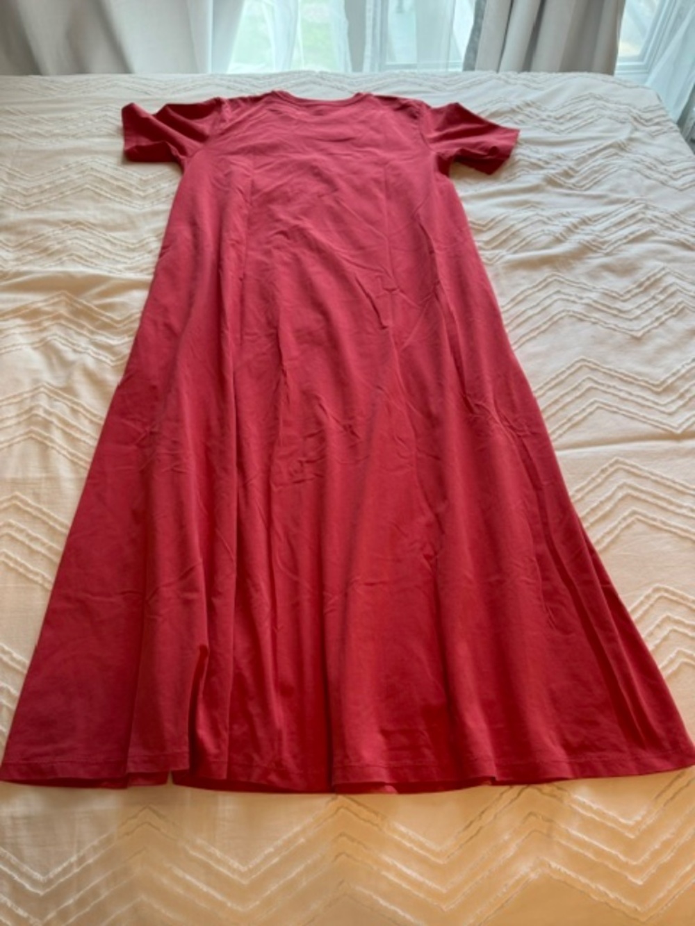 UNIQLO AIRism A-Line Maxi Dress - Coral color - Size S